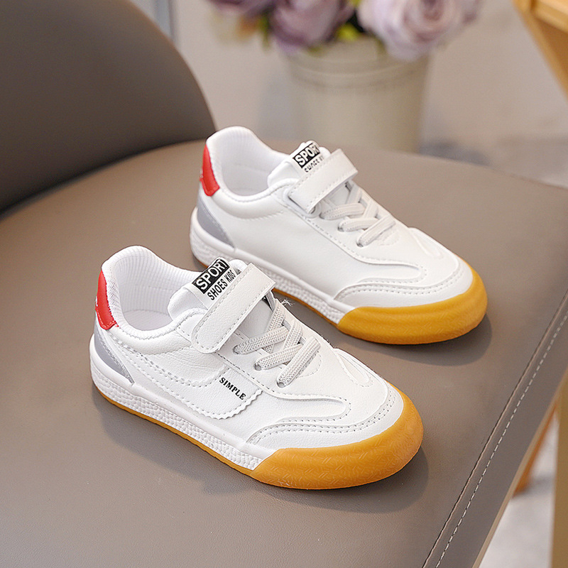 Детски вътрешни ежедневни маратонки с микрофибърна кожа, лепенка Velcro, нисък профил, райета, вулканизирана гумена подметка