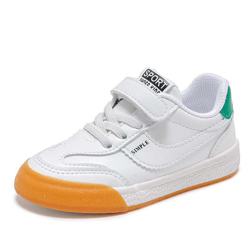 Детски вътрешни ежедневни маратонки с микрофибърна кожа, лепенка Velcro, нисък профил, райета, вулканизирана гумена подметка