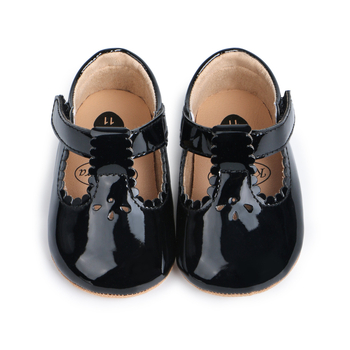 PU topánky pre malé dievčatá, Velcro, štýl princezná, jar–jeseň, protišmyková podrážka, 12–36 mesiacov