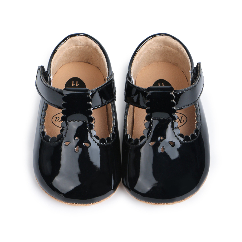 PU topánky pre malé dievčatá, Velcro, štýl princezná, jar–jeseň, protišmyková podrážka, 12–36 mesiacov