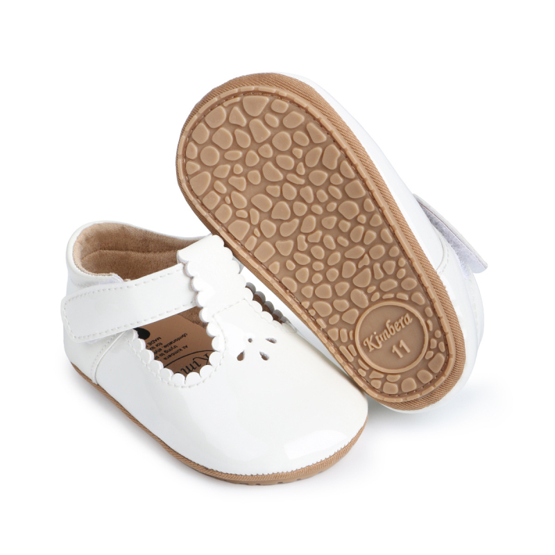 PU topánky pre malé dievčatá, Velcro, štýl princezná, jar–jeseň, protišmyková podrážka, 12–36 mesiacov