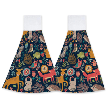 Utierka na ruky s motívom lesných zvierat a rastlín, chemické vlákno, 150d vlákna, 200g+