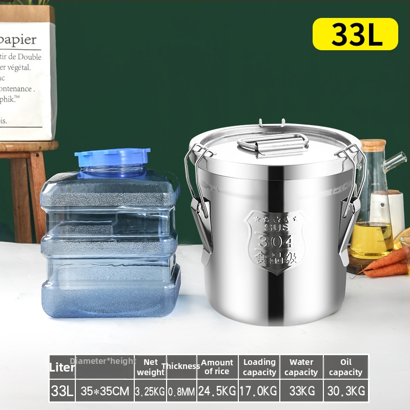 Box na skladovanie ryže z 304 nerezovej ocele so vlhkosťou odolným uzáverom a západkou, objem 10 l alebo viac