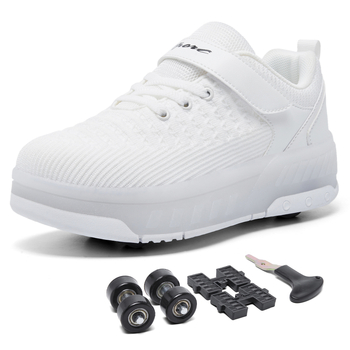 LC175 LED osvetlené tenisky na kolieskach s PU dvojradovými kolieskami pre mládež