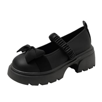 Pantofi femei Mary Jane cu toc gros, talpă groasă și platformă — partea superioară PU, vârf rotund, închidere cu bandă elastică, căptușeală din piele artificială