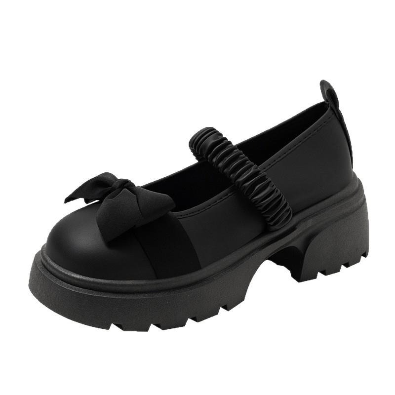 Pantofi femei Mary Jane cu toc gros, talpă groasă și platformă — partea superioară PU, vârf rotund, închidere cu bandă elastică, căptușeală din piele artificială