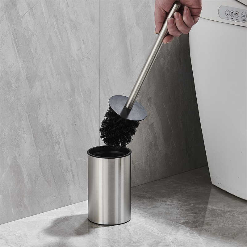 Stojanový set kefy na toaletu s držiakom na podlahu, nerezová oceľ, ľahký luxusný štýl, pôvod Wenzhou