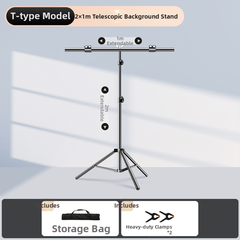Rozťahovateľný stojan na pozadie pre fotografovanie, na zavesenie pozadí a identifikačné snímky — Model cs-107