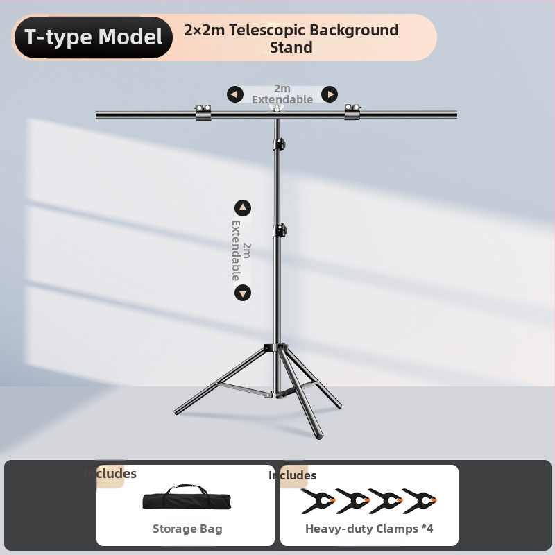 Rozťahovateľný stojan na pozadie pre fotografovanie, na zavesenie pozadí a identifikačné snímky — Model cs-107