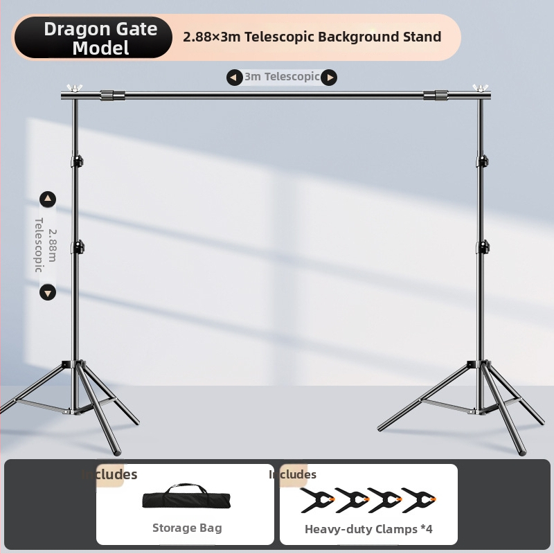 Rozťahovateľný stojan na pozadie pre fotografovanie, na zavesenie pozadí a identifikačné snímky — Model cs-107