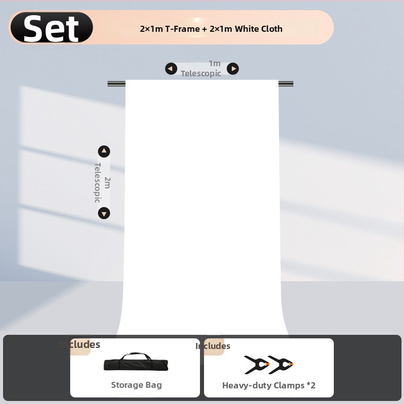 Rozťahovateľný stojan na pozadie pre fotografovanie, na zavesenie pozadí a identifikačné snímky — Model cs-107