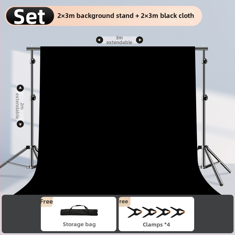 Rozťahovateľný stojan na pozadie pre fotografovanie, na zavesenie pozadí a identifikačné snímky — Model cs-107