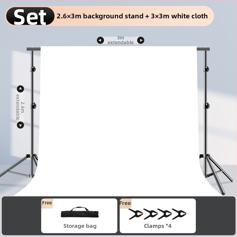 Rozťahovateľný stojan na pozadie pre fotografovanie, na zavesenie pozadí a identifikačné snímky — Model cs-107