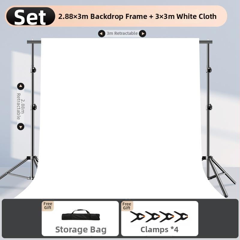 Rozťahovateľný stojan na pozadie pre fotografovanie, na zavesenie pozadí a identifikačné snímky — Model cs-107