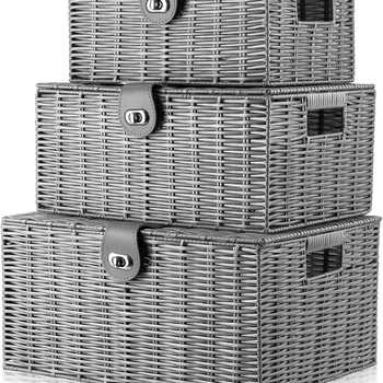 Plastová úložná nádoba s vekom, model 123 — viacúčelová, odolná voči prachu, bez montáže, do spálne, vhodná na spodné prádlo, ponožky, svetre, časopisy, podprsenky