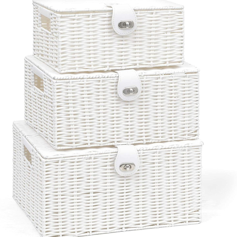 Plastová úložná nádoba s vekom, model 123 — viacúčelová, odolná voči prachu, bez montáže, do spálne, vhodná na spodné prádlo, ponožky, svetre, časopisy, podprsenky