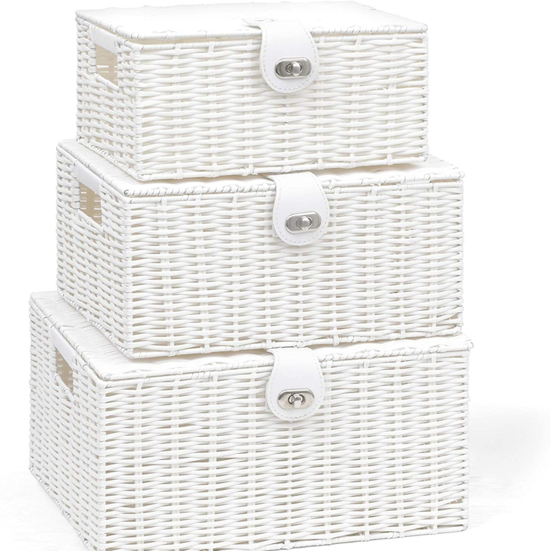 Plastová úložná nádoba s vekom, model 123 — viacúčelová, odolná voči prachu, bez montáže, do spálne, vhodná na spodné prádlo, ponožky, svetre, časopisy, podprsenky