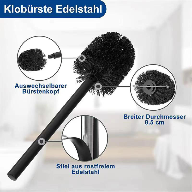 Suport de hârtie igienică pentru podea cu perie de toaletă, oțel inoxidabil, design pătrat, finisaj lucios, stil modern minimalist