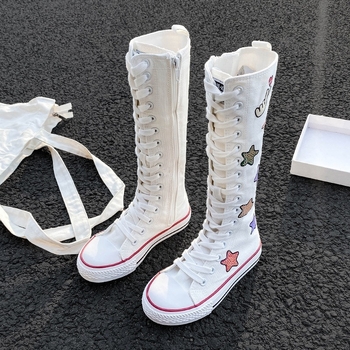 Detské vysoké tenisky z plátna s bočným zipsom, gumová podrážka, EVA vložka