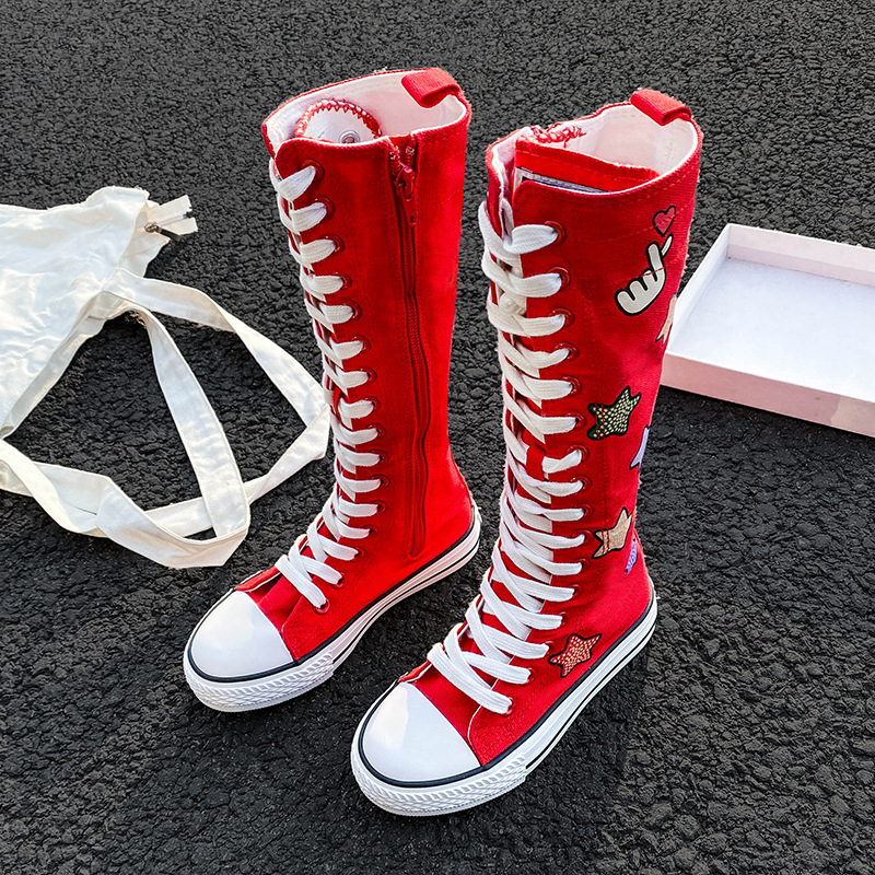 Detské vysoké tenisky z plátna s bočným zipsom, gumová podrážka, EVA vložka