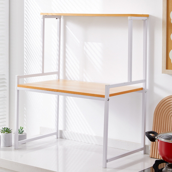 Stojanový kuchynský regál na mikrovlnnú rúru s držiakom na koreniny a fľaše oleja, soli a octu – moderný minimalistický štýl, podlaha stojací, bez montáže