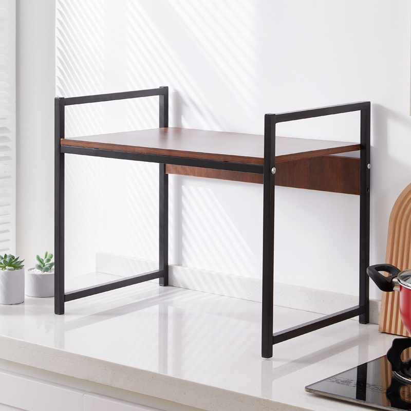 Stojanový kuchynský regál na mikrovlnnú rúru s držiakom na koreniny a fľaše oleja, soli a octu – moderný minimalistický štýl, podlaha stojací, bez montáže