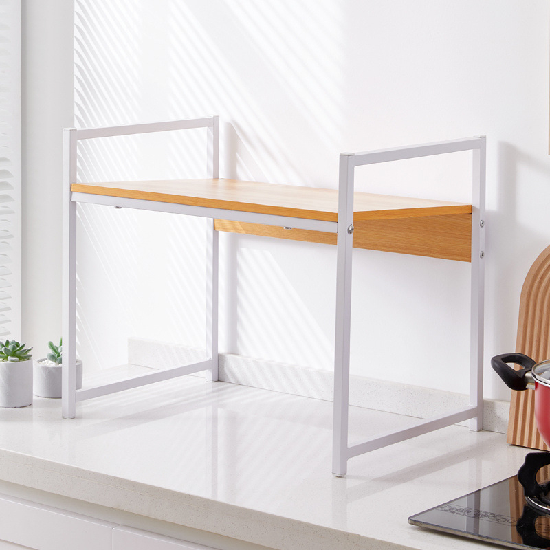 Stojanový kuchynský regál na mikrovlnnú rúru s držiakom na koreniny a fľaše oleja, soli a octu – moderný minimalistický štýl, podlaha stojací, bez montáže