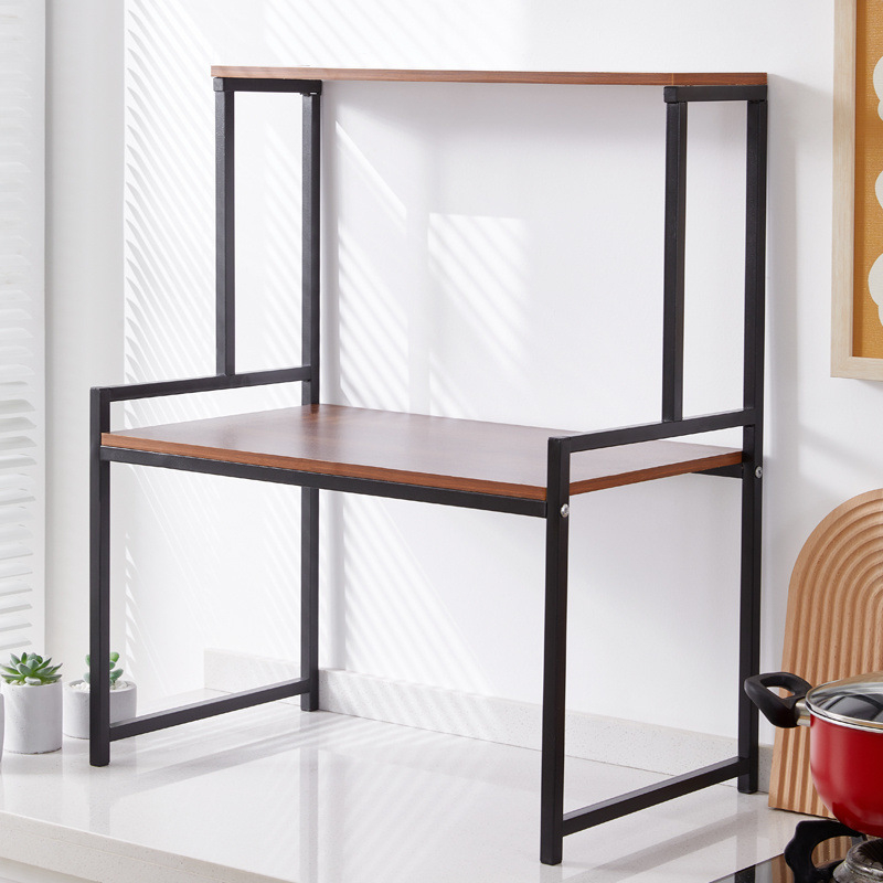 Stojanový kuchynský regál na mikrovlnnú rúru s držiakom na koreniny a fľaše oleja, soli a octu – moderný minimalistický štýl, podlaha stojací, bez montáže