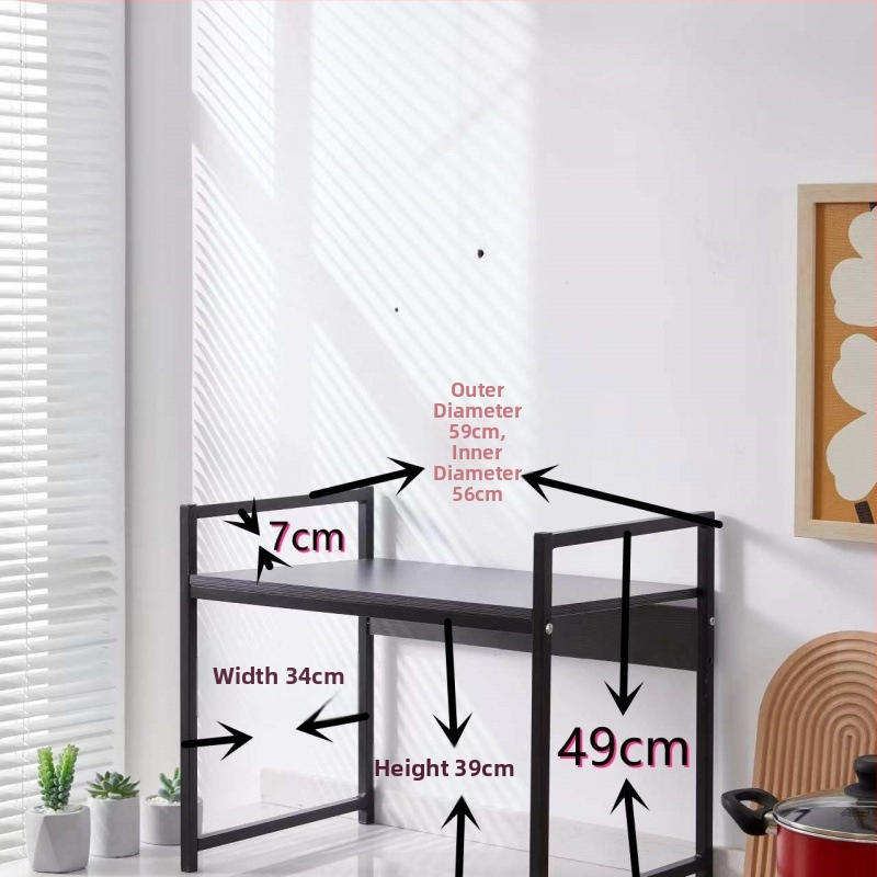 Stojanový kuchynský regál na mikrovlnnú rúru s držiakom na koreniny a fľaše oleja, soli a octu – moderný minimalistický štýl, podlaha stojací, bez montáže