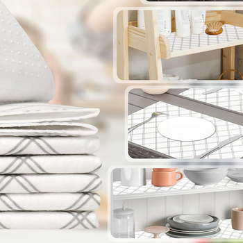 Libisemiskindel külmiku matt, veekindel ja õlile vastupidav, niiskuse- ja hallitusvastane; polüester, lillemustriga, ruudukujuline kuju