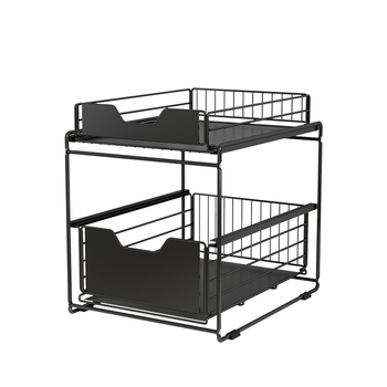 Vytiahniteľný regál pod drez kuchyne – skladací, odnímateľný, karbónová oceľ, moderný minimalistický štýl