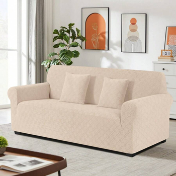 Povlaky na sedačku – elastický Jacquard, všetky ročné obdobia, egyptská dlhá bavlna, ťažká hmotnosť, štvorprvkový set