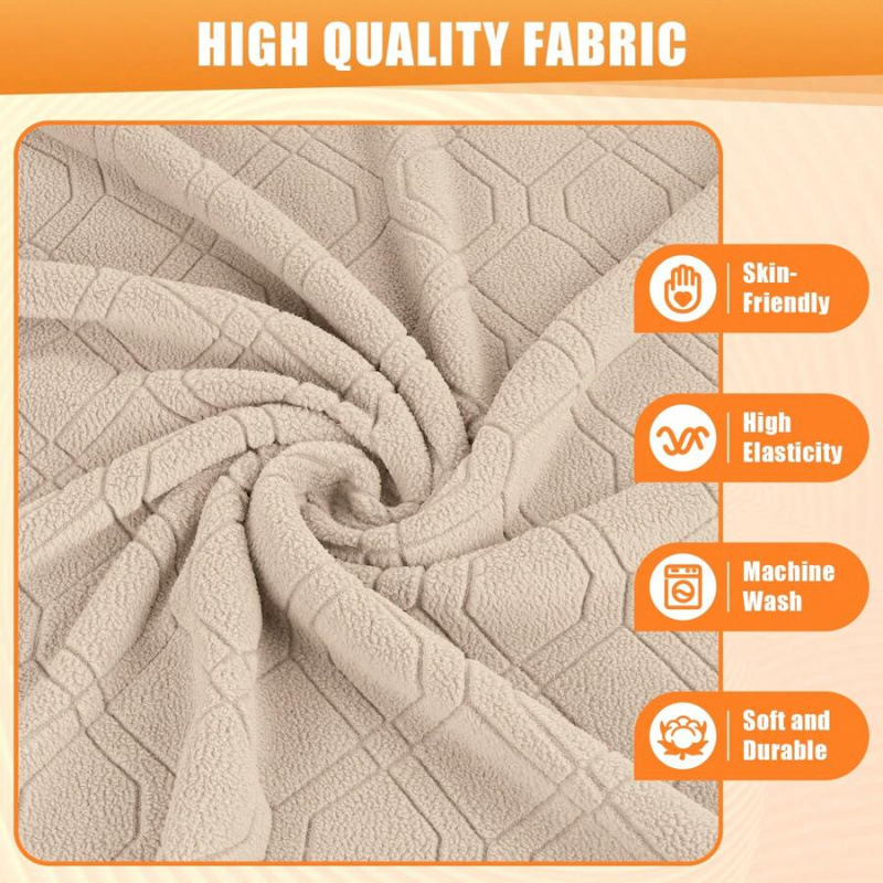 Чохли за диван – еластичен жакард, всесезонни, египетски дълъг памук, тежък клас, четиричленен комплект