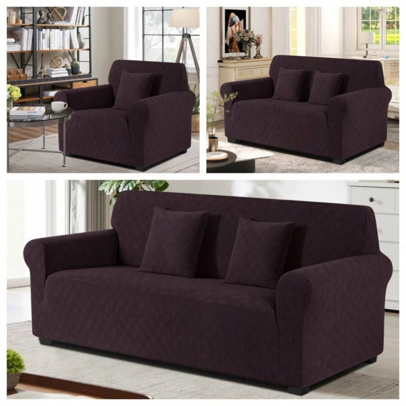 Povlaky na sedačku – elastický Jacquard, všetky ročné obdobia, egyptská dlhá bavlna, ťažká hmotnosť, štvorprvkový set