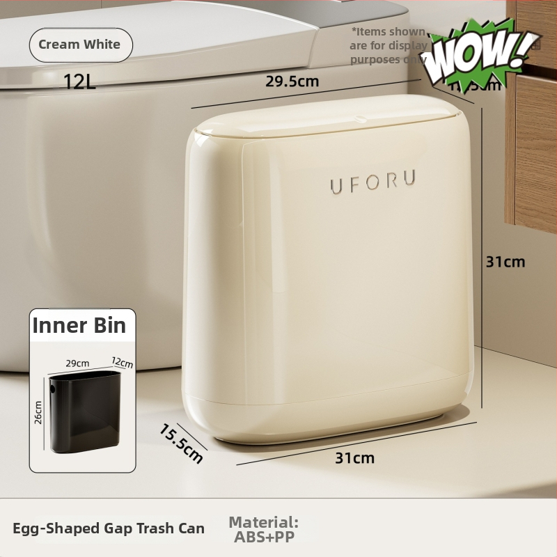 Domáci odpadkový kôš s tlačovým uzáverom, dvojitý koš, vodotesný, oválny tvar, kapacita nad 12 l