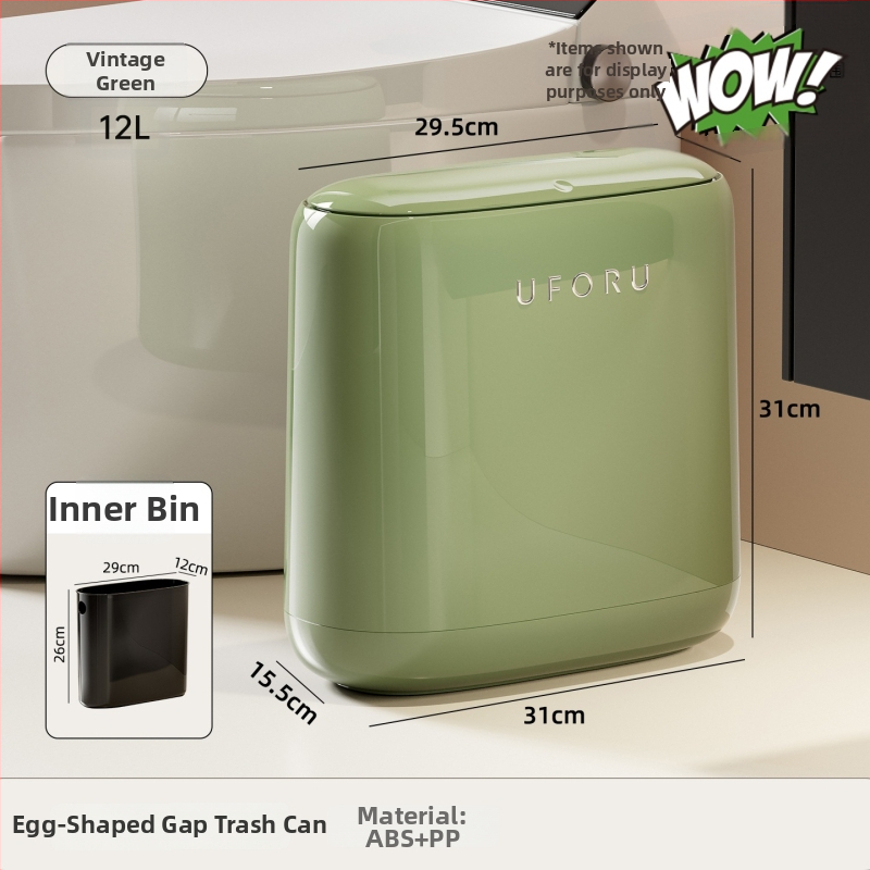 Domáci odpadkový kôš s tlačovým uzáverom, dvojitý koš, vodotesný, oválny tvar, kapacita nad 12 l