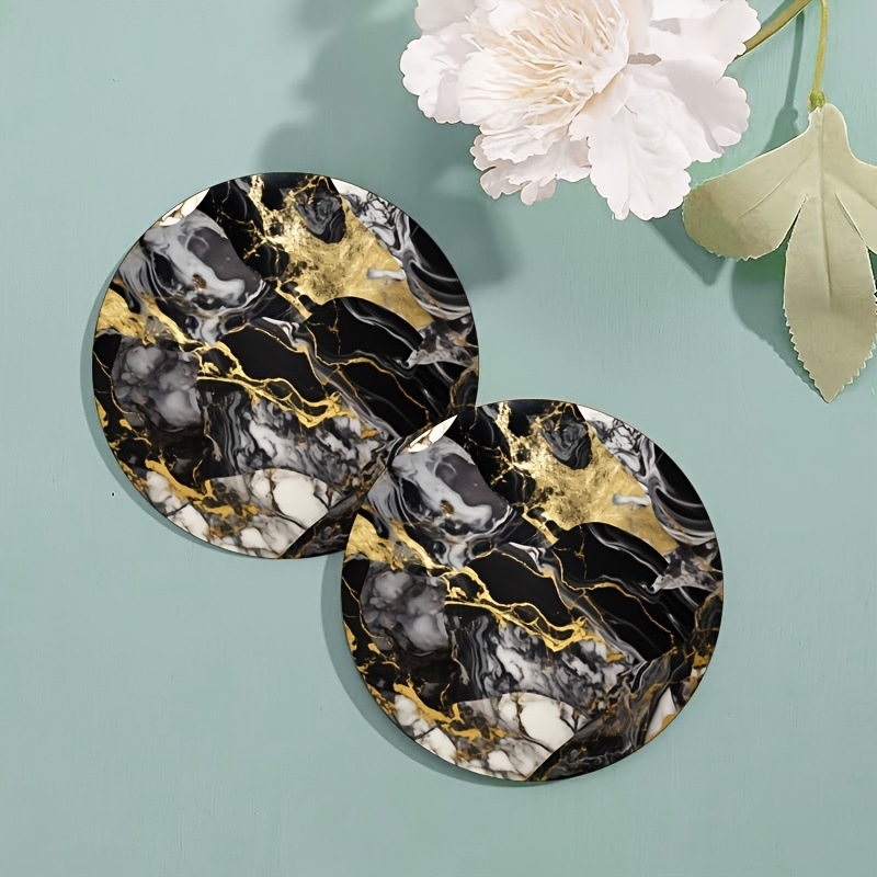 Keramická podložka pod šálku s mramorovým vzorom, luxusná a izolovaná • Forest Life • Možnosť potlače loga