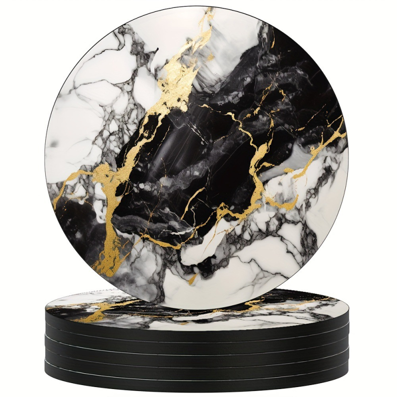 Keramická podložka pod šálku s mramorovým vzorom, luxusná a izolovaná • Forest Life • Možnosť potlače loga