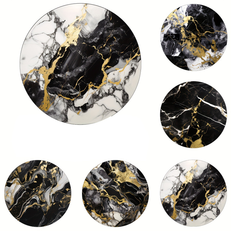 Keramická podložka pod šálku s mramorovým vzorom, luxusná a izolovaná • Forest Life • Možnosť potlače loga