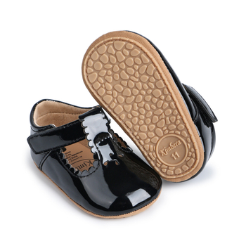 Princeses stila zīdaiņu kurpes ar Velcro aizdari, gumijas zole, PU augšdaļa, auduma iekšpuse, elpojošas un pretslīdējošas