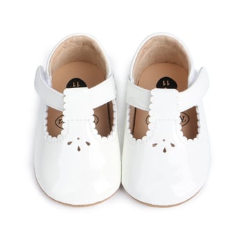 Princeses stila zīdaiņu kurpes ar Velcro aizdari, gumijas zole, PU augšdaļa, auduma iekšpuse, elpojošas un pretslīdējošas