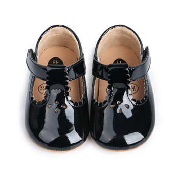 Princeses stila zīdaiņu kurpes ar Velcro aizdari, gumijas zole, PU augšdaļa, auduma iekšpuse, elpojošas un pretslīdējošas