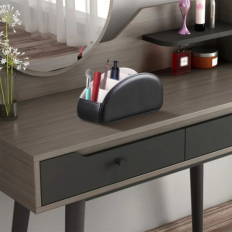 Cutie organizator din piele PU pentru telecomenzi, cosmetice și papetărie | Material: PU; Funcție: Organizare; Capacitate: 1 L; Aplicații: telecomenzi, cosmetice, papetărie, reviste