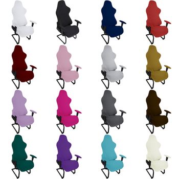 Elastický poťah na stoličku z polyesteru pre kancelárske a herné stoličky, prachotesný, oválny tvar operadla, moderný minimalistický štýl, vrátanie rukavíc na podrúčky