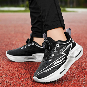 Pantofi de alergare pentru băieți, cu cataramă rotativă, placă din carbon, talpă EVA – ușori, anti-derapare, lansare toamnă 2025