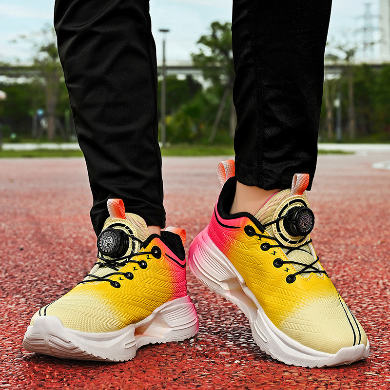 Pantofi de alergare pentru băieți, cu cataramă rotativă, placă din carbon, talpă EVA – ușori, anti-derapare, lansare toamnă 2025