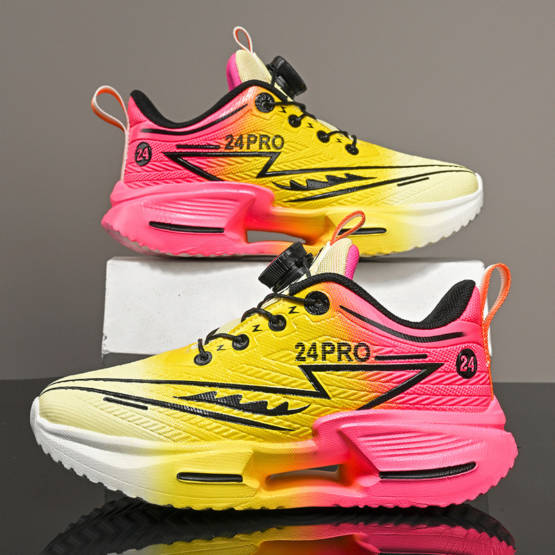 Pantofi de alergare pentru băieți, cu cataramă rotativă, placă din carbon, talpă EVA – ușori, anti-derapare, lansare toamnă 2025