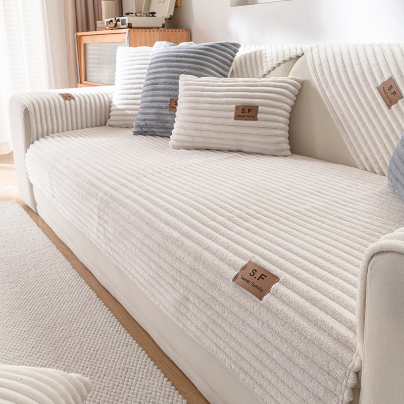 Potah na vankúš na sedačku – umelý králičí plyš, minimalistický štýl, jednofarebný vzor, univerzálne uchytenie, látkový model vankúša, dostupná personalizácia