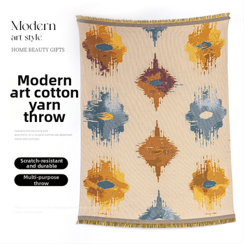 Poťah na sedačku v bohémskom štýle pre trojsedadový gauč, univerzálny na štyri ročné obdobia, kompletné prekrytie, abstraktný vzor, 100% Chenille