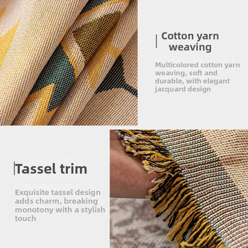 Poťah na sedačku v bohémskom štýle pre trojsedadový gauč, univerzálny na štyri ročné obdobia, kompletné prekrytie, abstraktný vzor, 100% Chenille